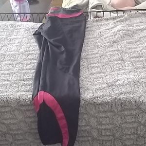 Black pink and grey yoga leggings